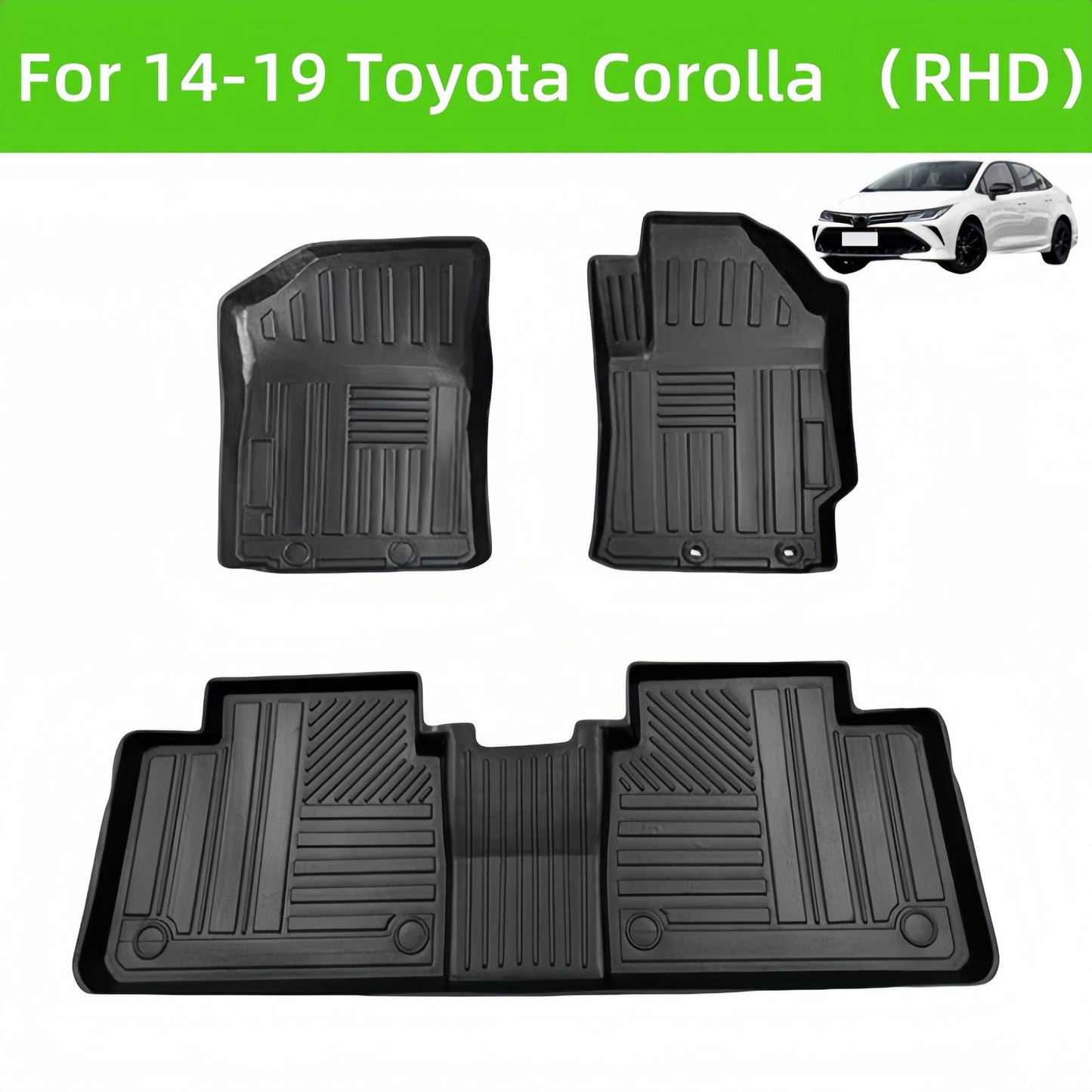 TPE Car Floor Mats For 2014- 2019 Toyota Corolla Rubber All Weather Floor