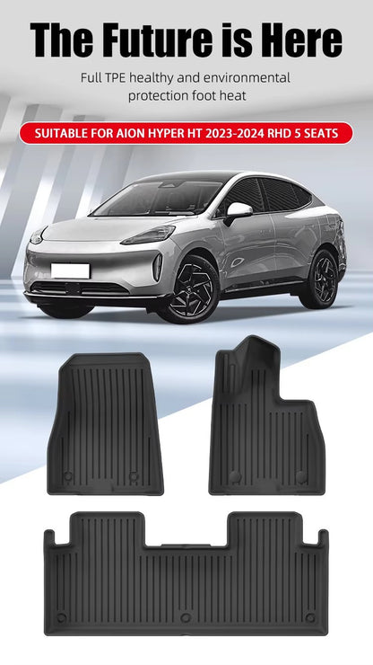 For 2023-2024 AION Hyper HT RHD TPE Car Floor Mat/Rear Trunk Mat