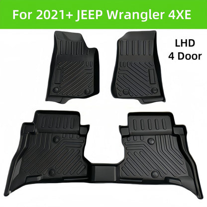 For 2021 Jeep Wrangler 4XE LHD TPE Car Floor Mat/Rear Trunk Mat
