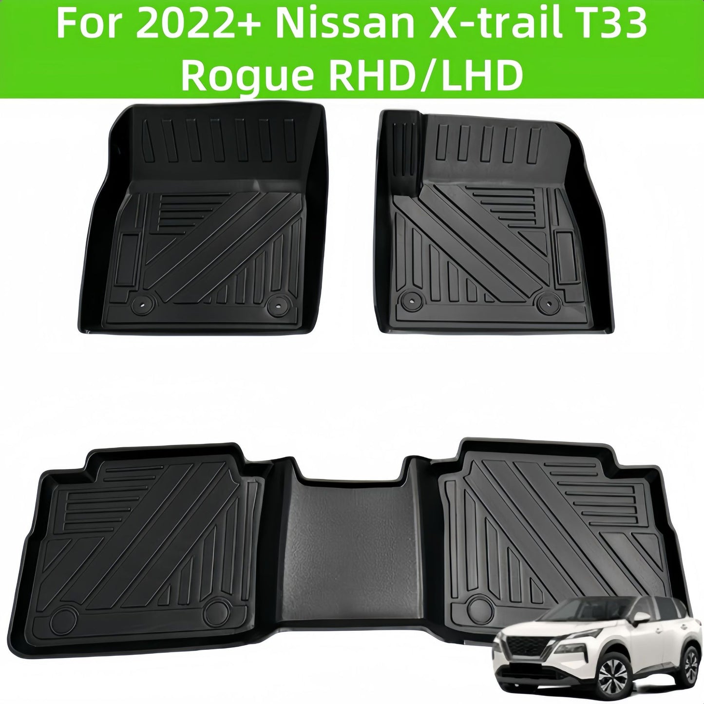 For 2022 Nissan X-trail T33/Rogue LHD/RHD TPE Durable Car Floor Mat
