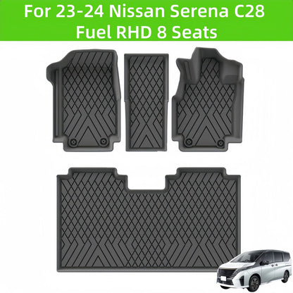 For 23-24 Nissan Serena C28 RHD TPE 3D Car Floor Mat/Rear Trunk Mat