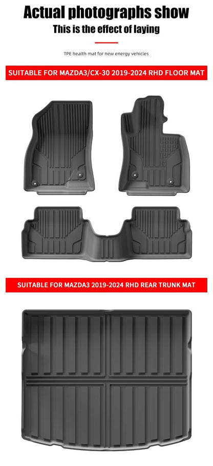 Mazda3 CX30 RHD 2019-2024 TPE Car Floor Mat/Trunk Mat