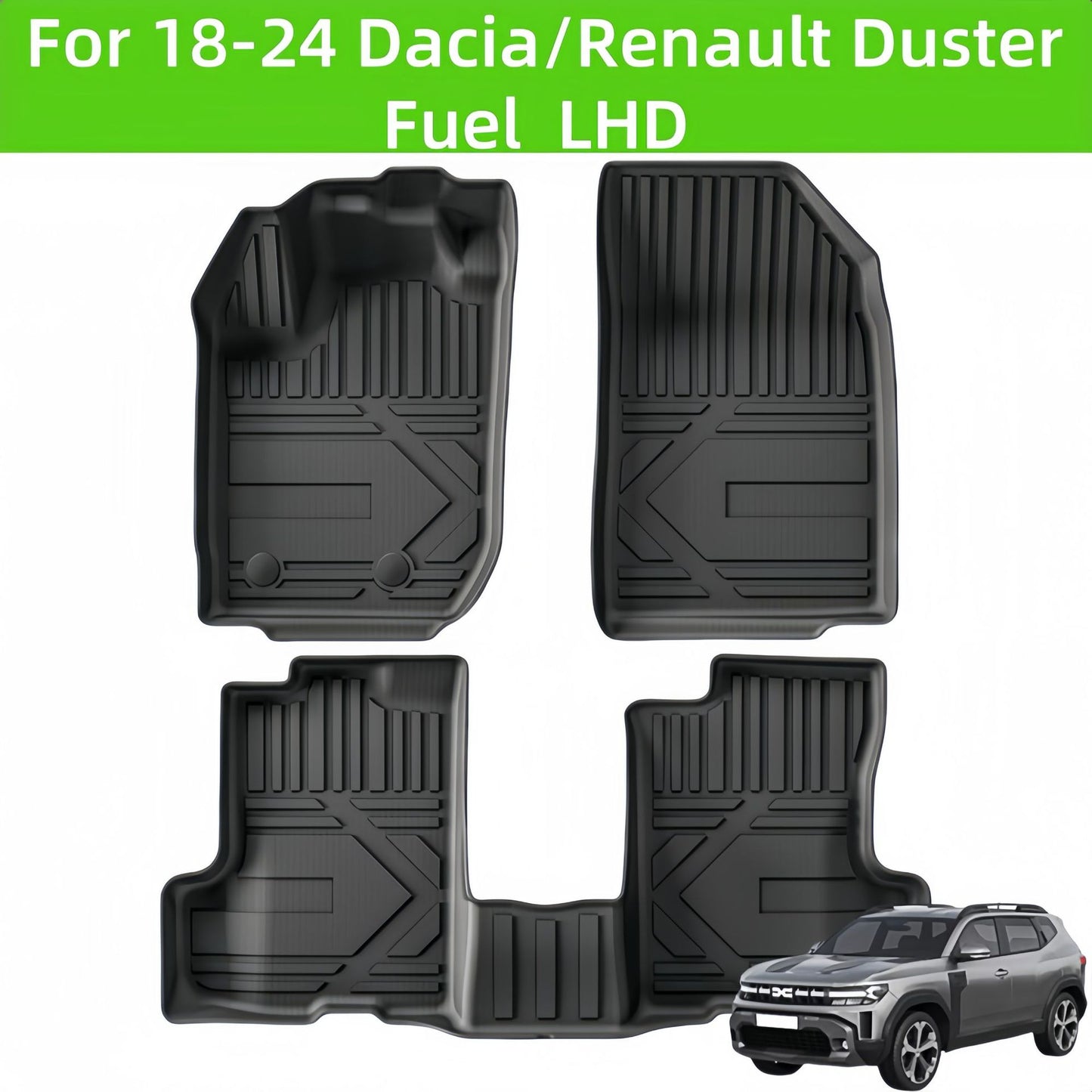 For 2018-2024 Dacia/Renaulit Duster TPE Car Floor Mat/Trunk Mat