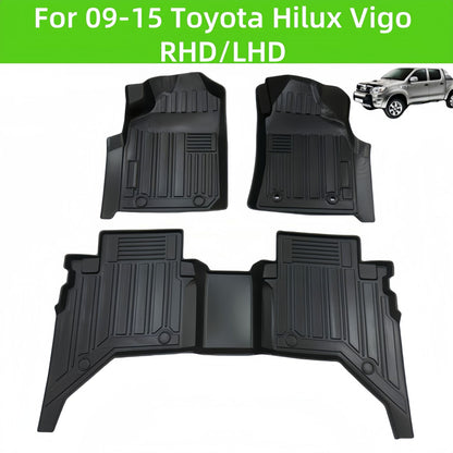 For 2009-2015 Toyota Hilux Vigo LHD/RHD TPE 3D Waterproof Car Floor Mat