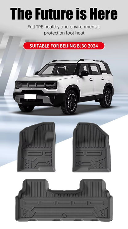 For 2024 Beijing/Baic BJ30 TPE Car Floor Mat/Rear Trunk Mat
