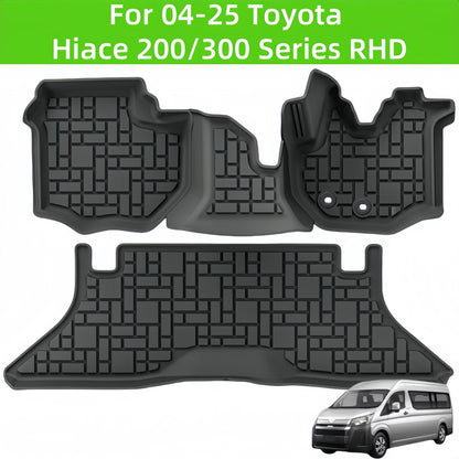 For 2004-2025 Toyota Hiace 200/300 Series RHD TPE Car Floor Mat
