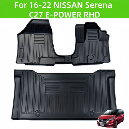 For 2016-2022 Nissan Serena C27 E-POWE RHD Car Carpet TPE Car Floor Mat