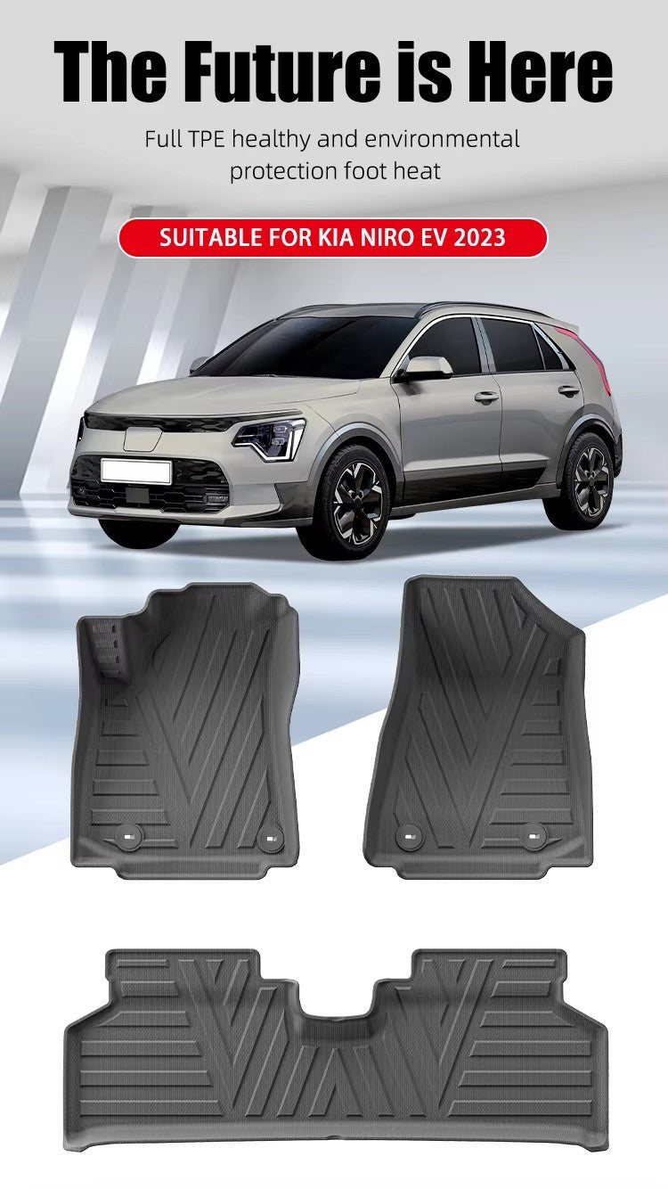 For 2023 KIA Niro EV LHD TPE Car Floor Mat/Rear Trunk Mat