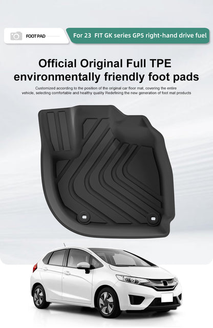 For 2023 Honda FIT GK Series GP5 TPE Car Floor Mat/Rear Trunk Mat