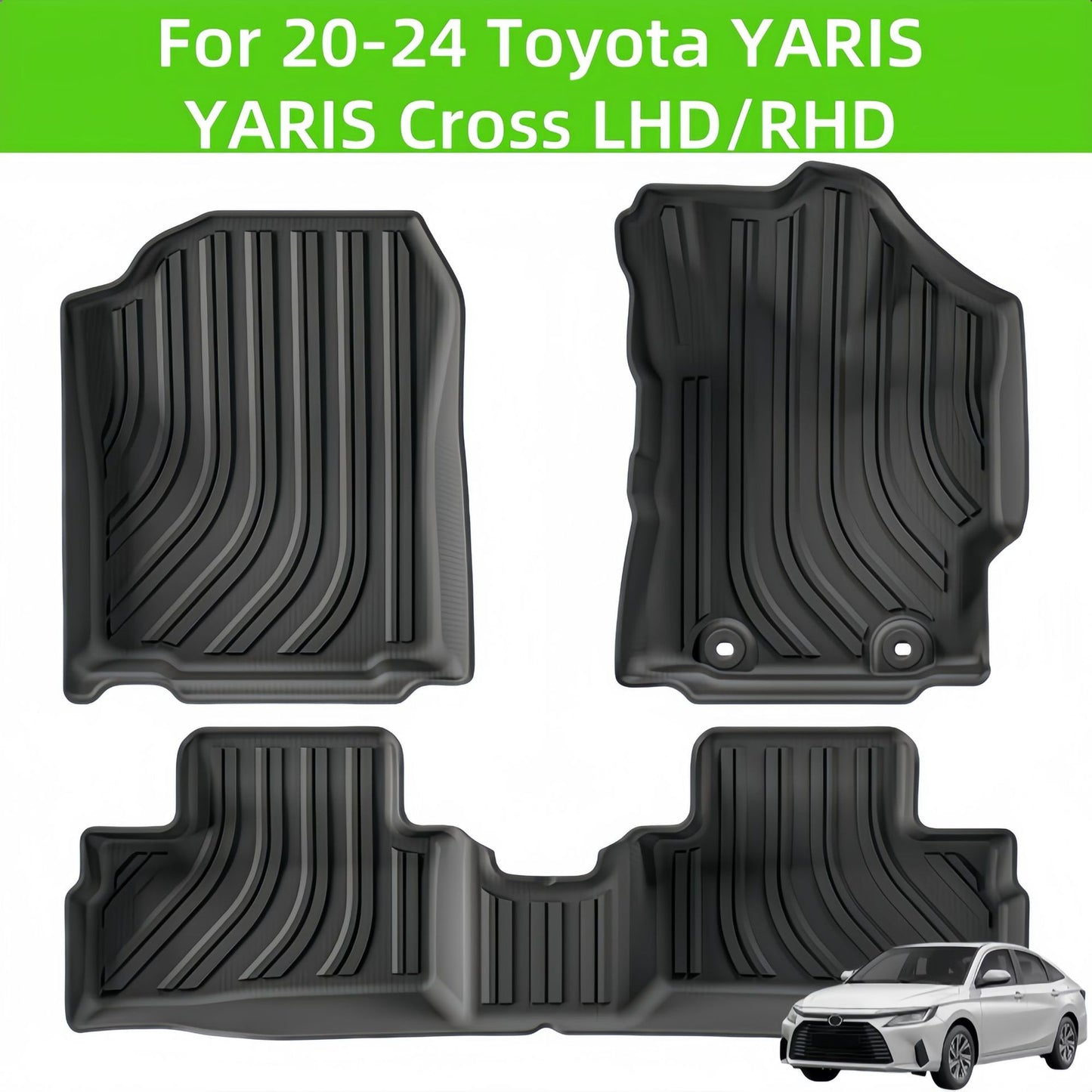 For 2020-2024 Toyota YARIS Cross LHD/RHD TPE Car Floor Mat/Rear Trunk Mat
