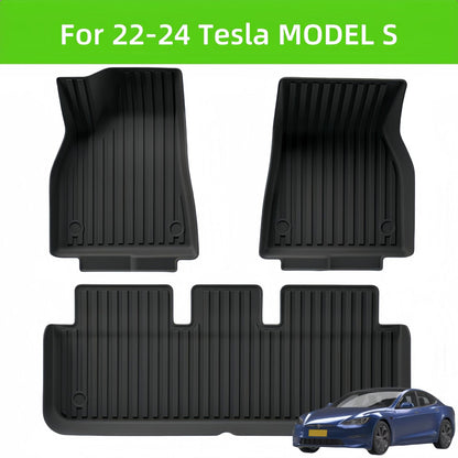 For 2022- 2024 Tesla  MODEL S LHD TPE Car Floor Mat/Rear Trunk Mat