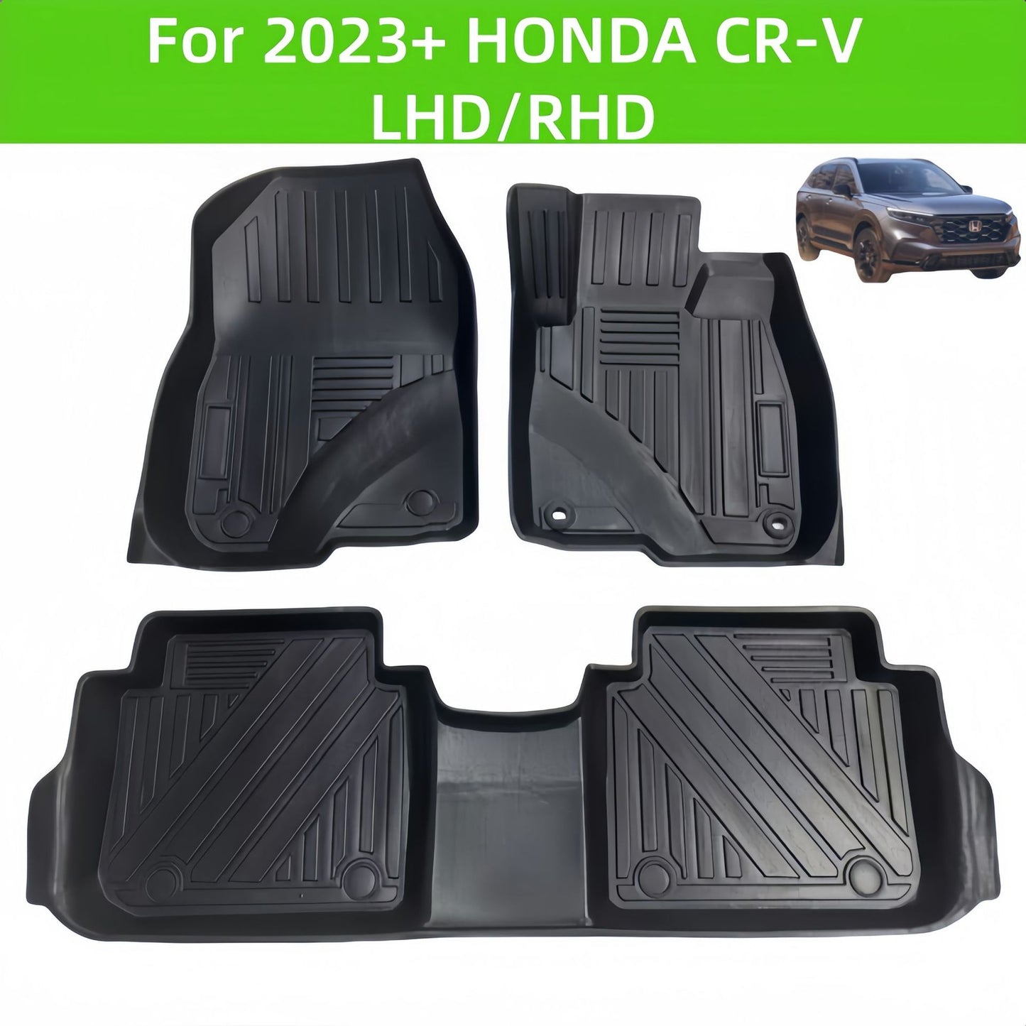 For 2023 Honda CRV RHD/LHD TPE Car Floor Mat CR-V Rear Trunk Mat