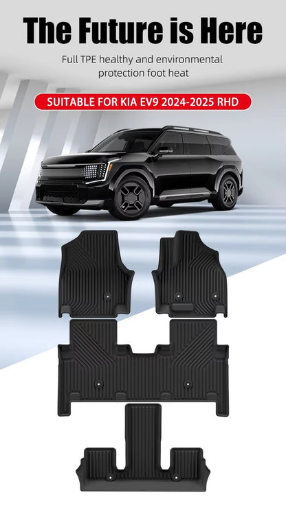For 2024-2025 KIA EV9 RHD 3D Carpet TPE Car Floor Mat/Rear Trunk Mat