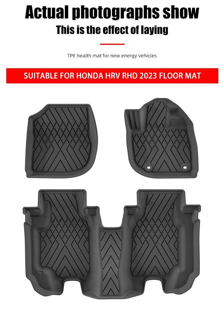 For 2023 Honda HRV RHD Carpet TPE Car Floor Mat/Rear Trunk Mat