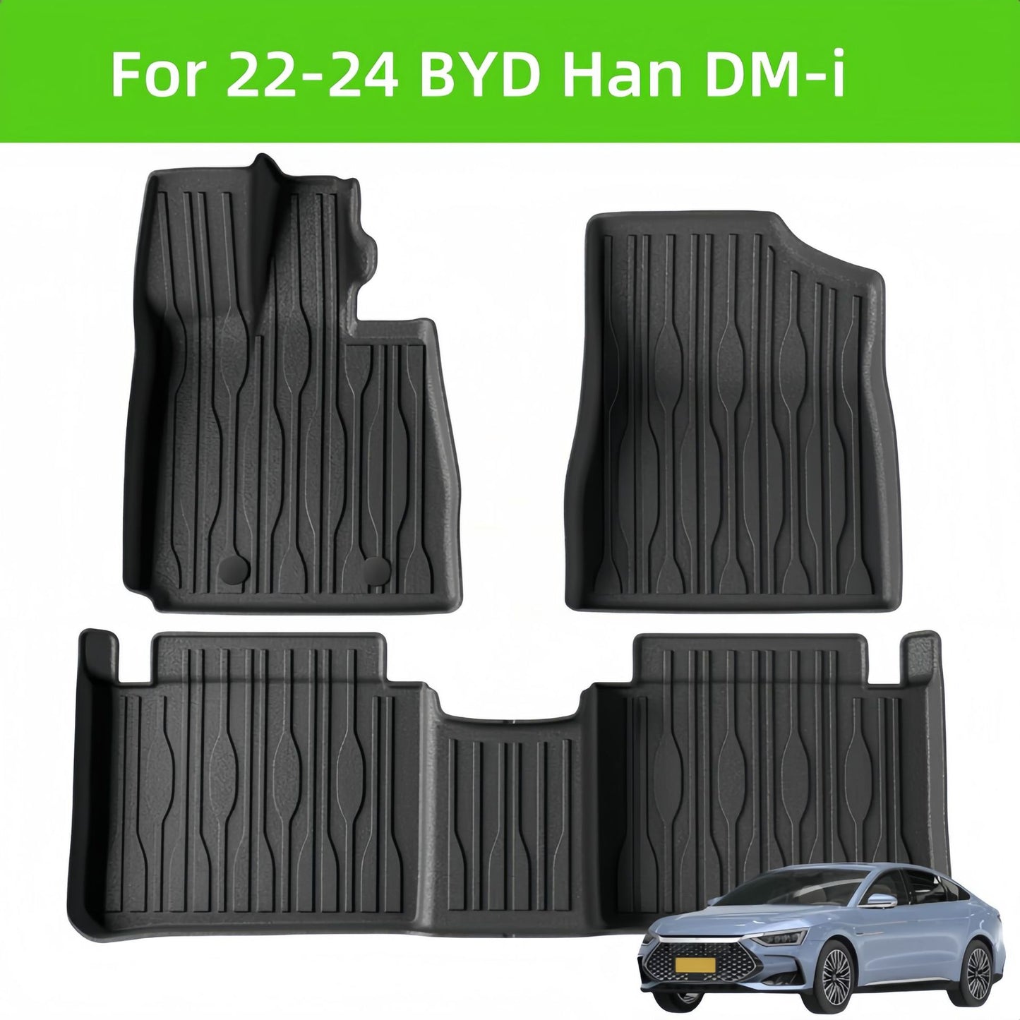 For BYD Han DM-i All WeatherTPE car floor mat Rear Trunk Mat