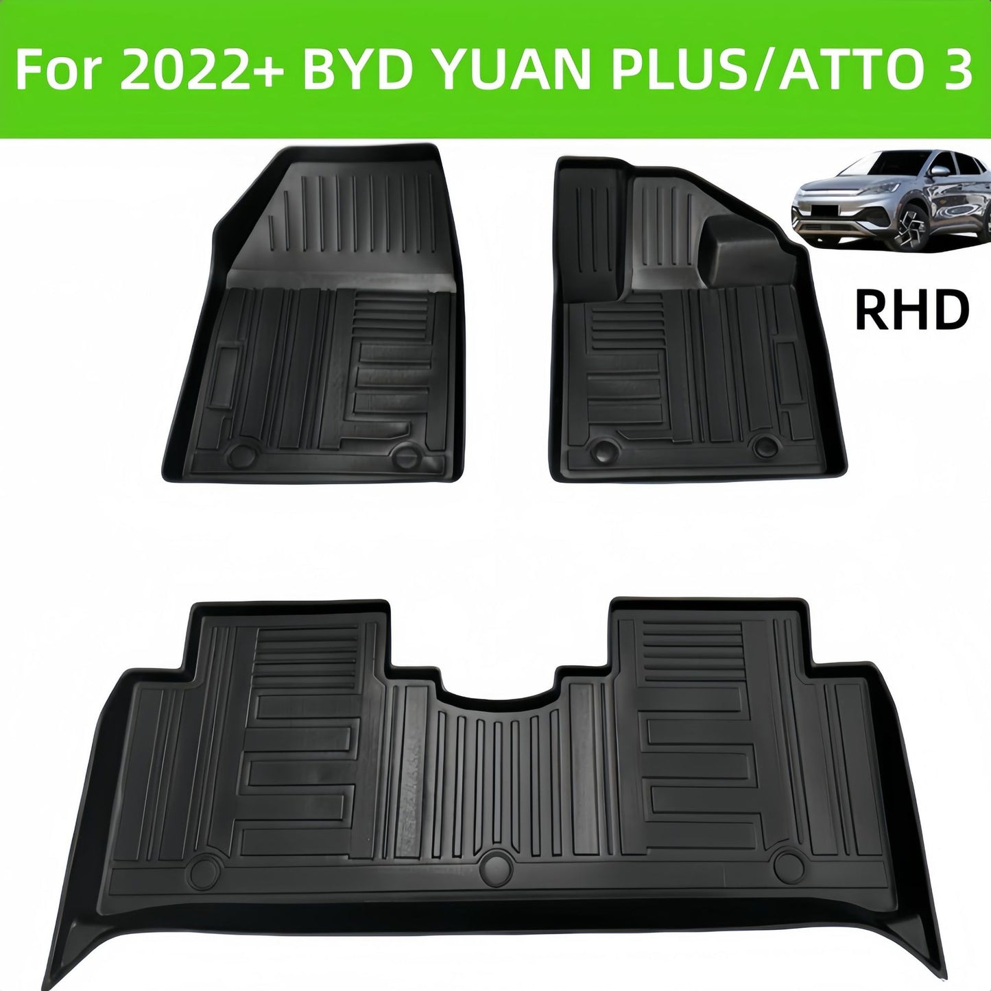 For 2022 BYD YUAN PLUS/ATTO 3 Carpet RHD TPE Car Floor Mat