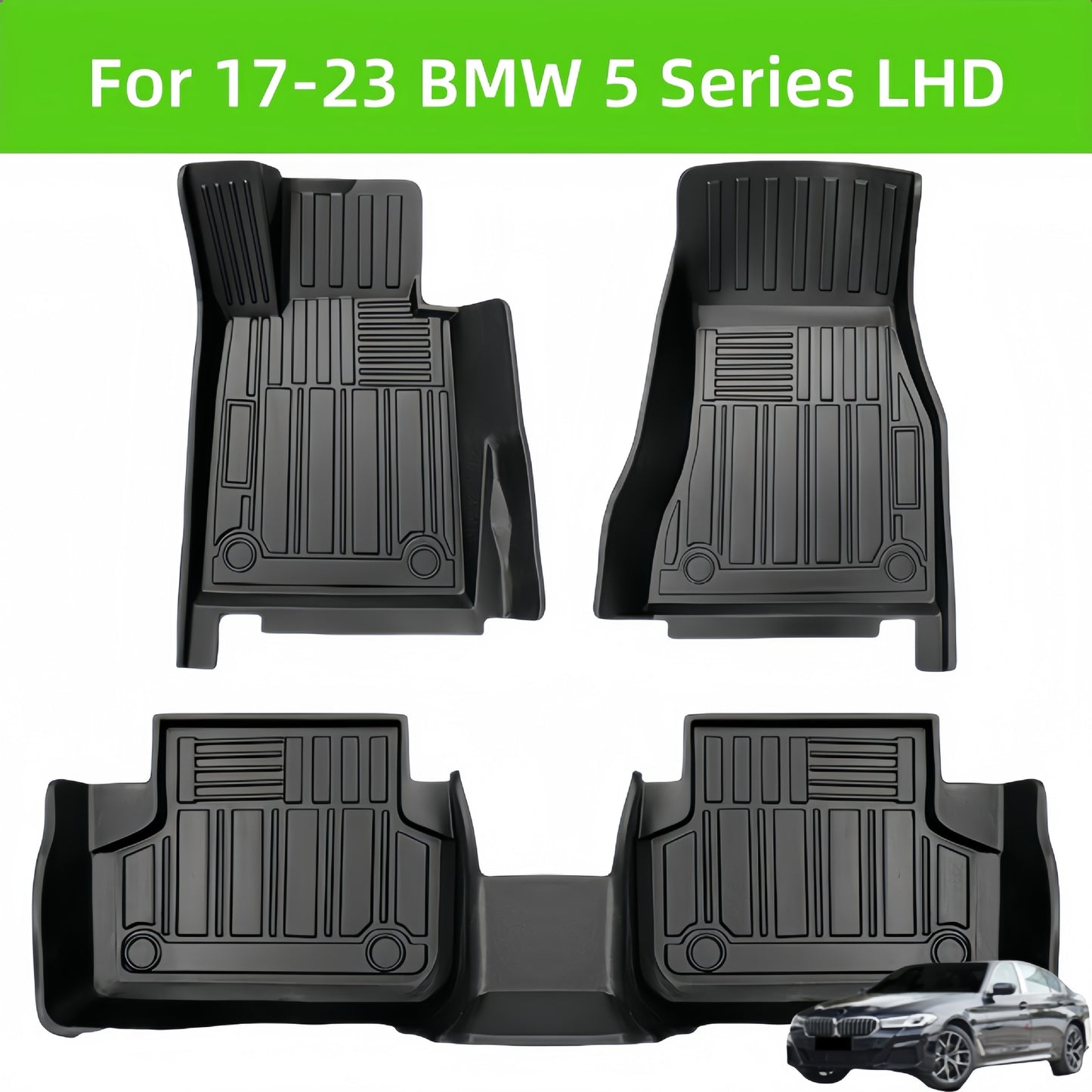 BMW 5 Series LHD 2017-2023 TPE Car Floor Mat/Rear Trunk Mat