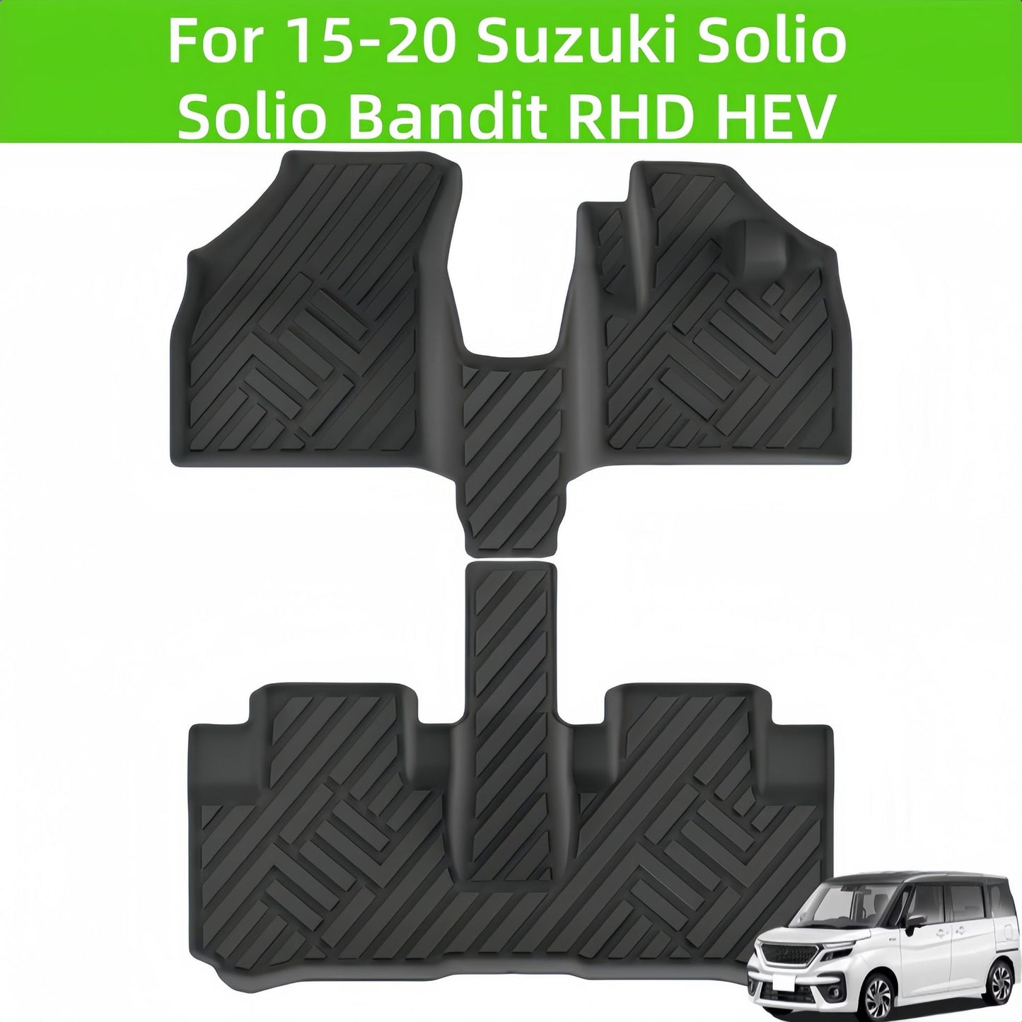 For 2015-2020 Suzuki Solio/Solio Bandit RHD HEV TPE Car Floor Mat