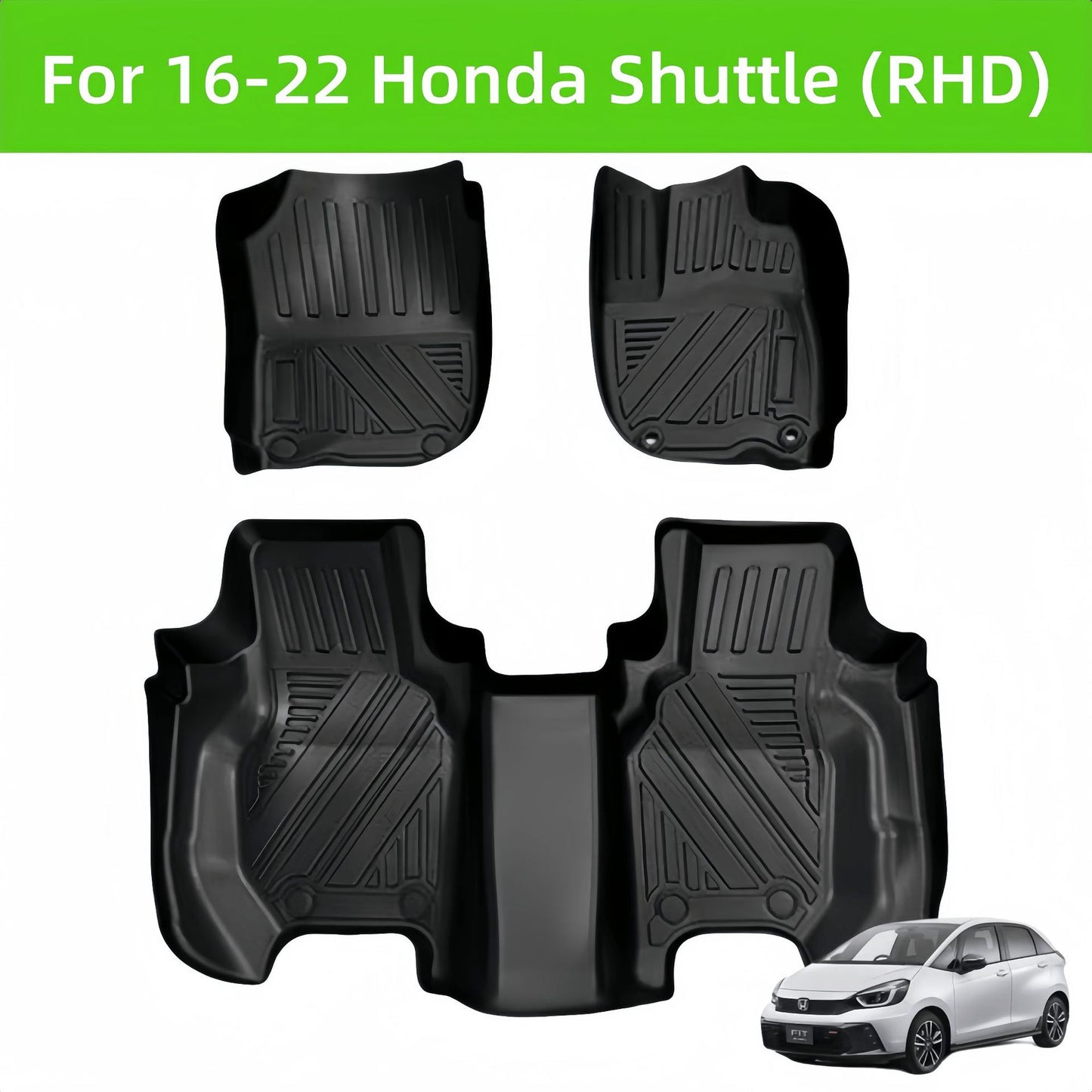 For 2016-2022 Honda Shuttle RHD 3D Carpet TPE Car Floor Mat Rubber Mat