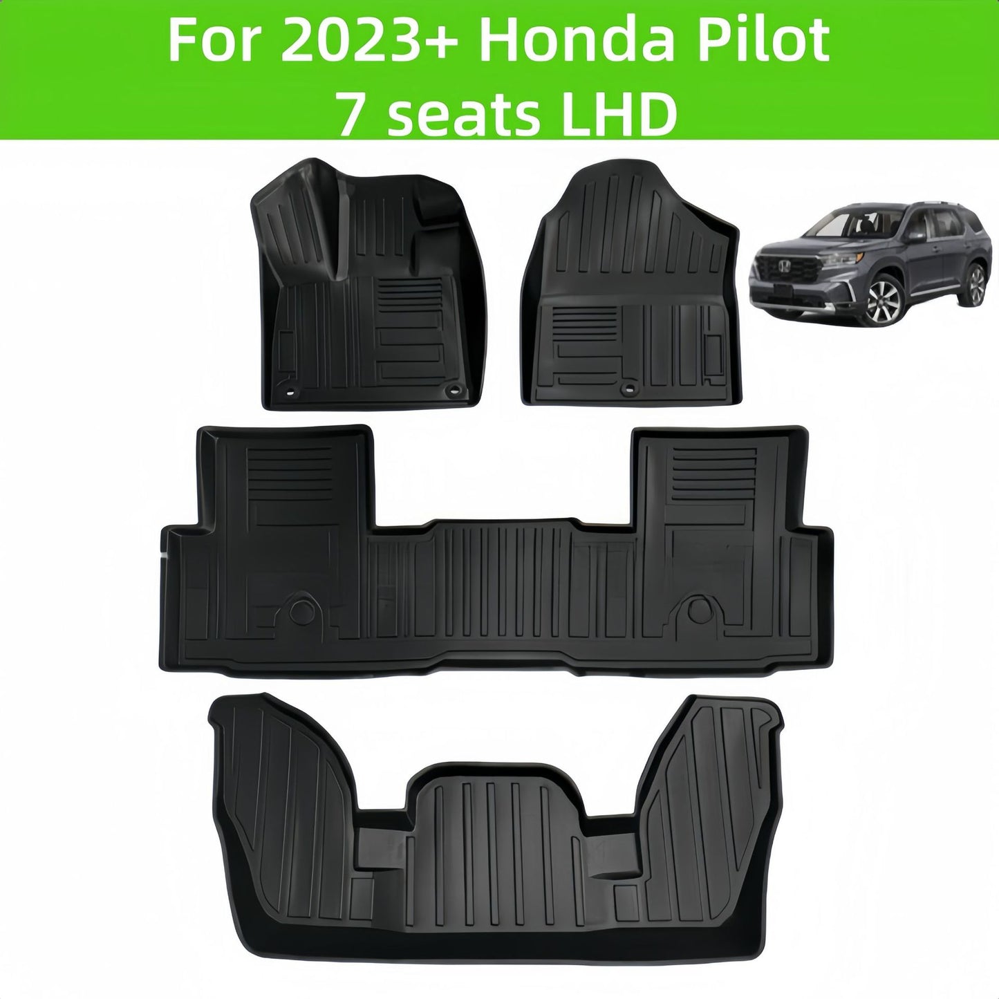 For 2023+ Honda Pilot LHD 7 Passenger Car Carpet TPE Car Floor Mat
