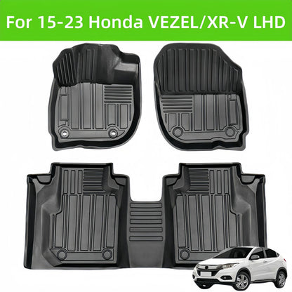 For 2015-2023 Honda VEZEL/XR-V LHD 3D TPE Car Floor Mat/Rear Trunk Mat