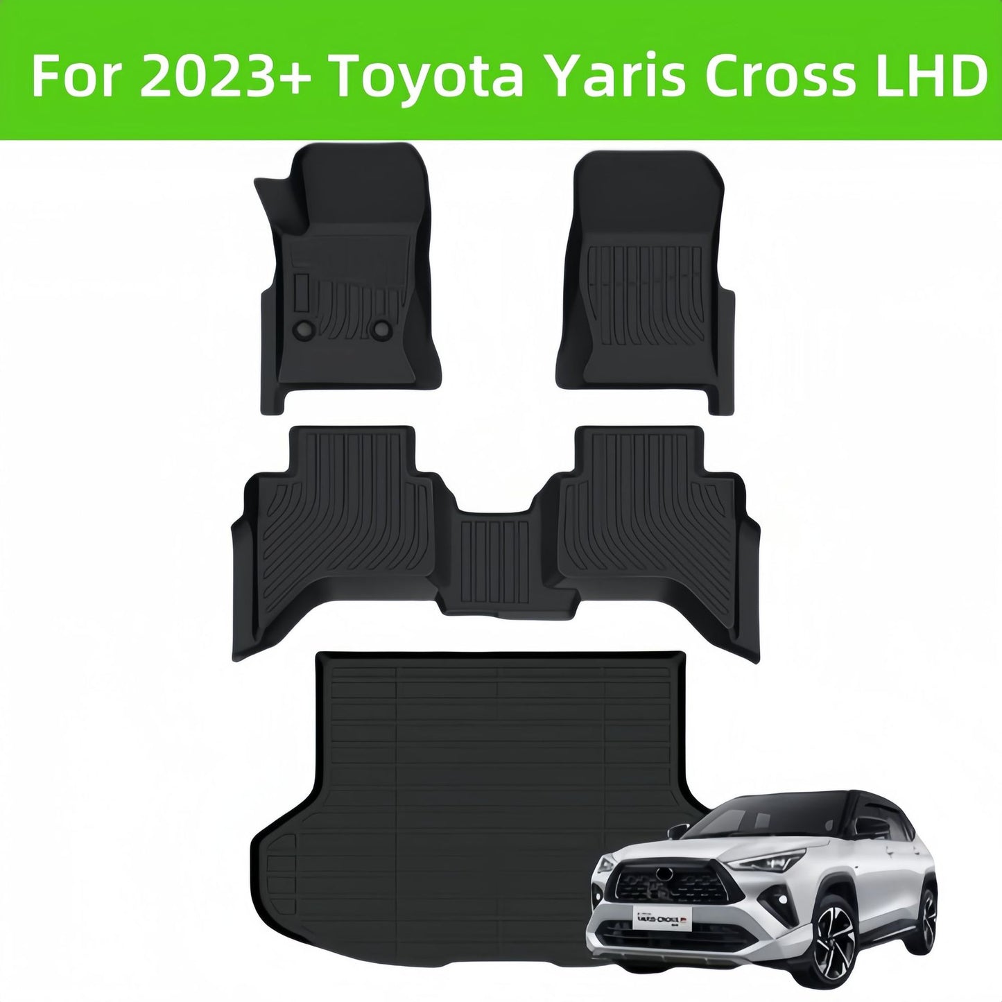 For 2023 Toyota Yaris Cross LHD 3D TPE Car Floor Mat/Rear Trunk Mat Minimum order 30 sets