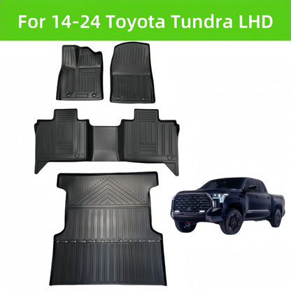 For 2014- 2024 Toyota Tundra LHD Carpet TPE Car Floor Mat/Rear Bucket Mat