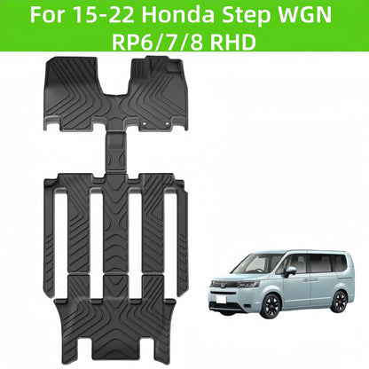 For 2015-2022 Honda Step WGN RP6/7/8 RHD 3D TPE Car Floor Mat/Trunk Mat