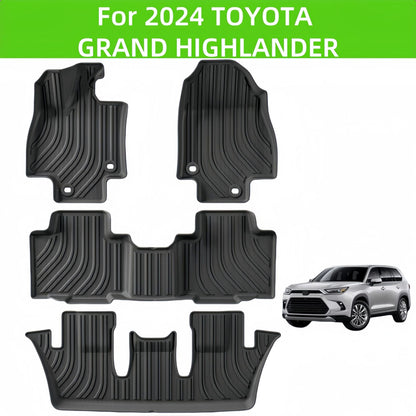 For 2024 Toyota GRAND HIGHLANDER TPE Car Floor Mat/Rear Trunk Mat