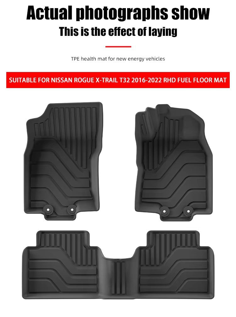 For 2016-2022 Nissan Rogue X-TRAIL T32 RHD Fuel TPE 3D Car Floor Mat