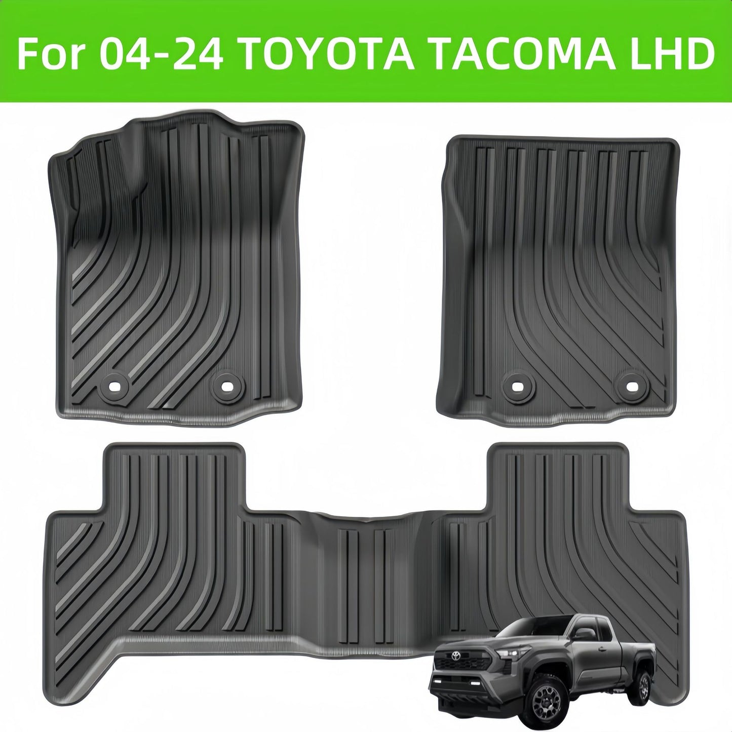 For 2004- 2024 TOYOTA TACOMA LHD TPE Car Floor Mat / Rear Bucket Mat