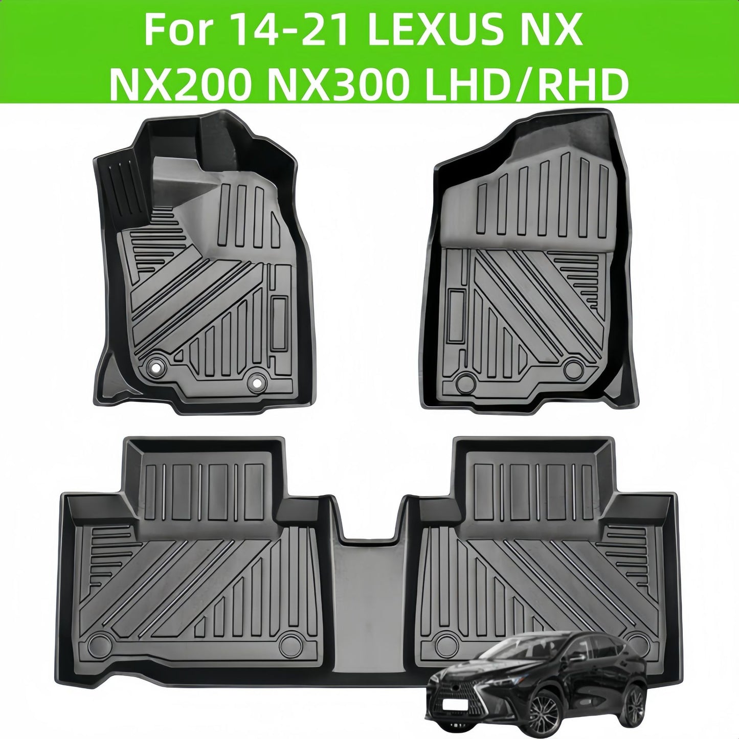 For 2014-2021 LEXUS NX NX200 NX300 LHD/RHD 3D TPE Car Floor Mat