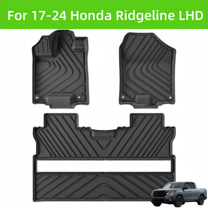 For 2017-2024 Honda Ridgeline Fuel TPE Car Floor Mat/Rear Bucket Mat
