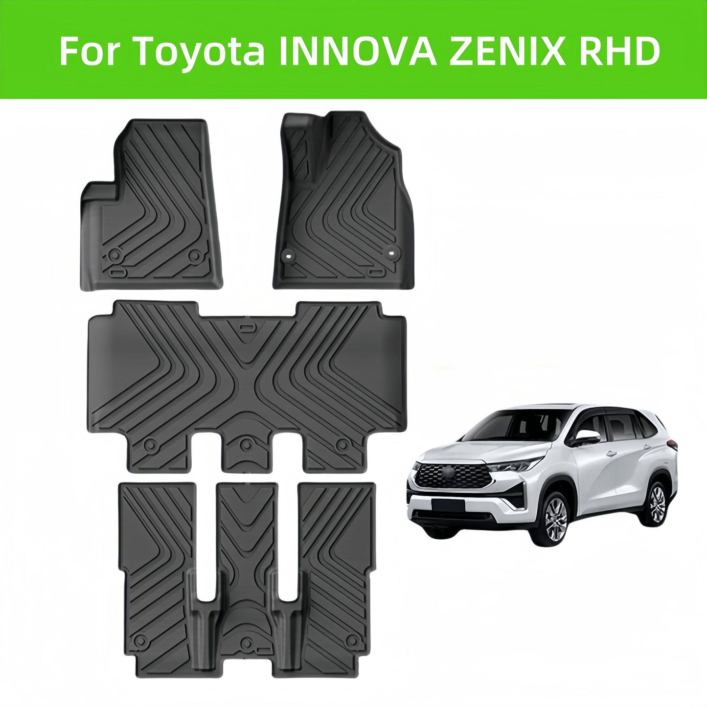 For Toyota INNOVA ZENIX RHD TPE car floor mats Waterproof Non-slip