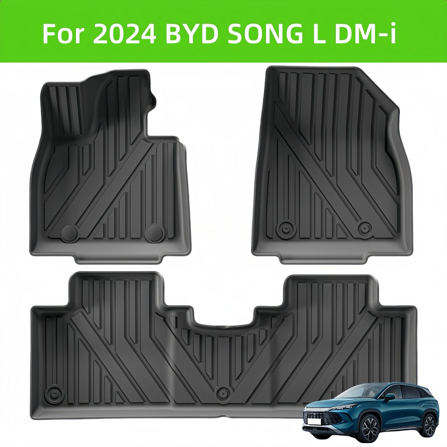 For 2024 BYD SONG L DM-i TPE car floor mats Rear Trunk Mat