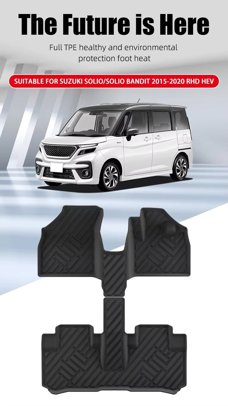 For 2015-2020 Suzuki Solio/Solio Bandit RHD HEV TPE Car Floor Mat