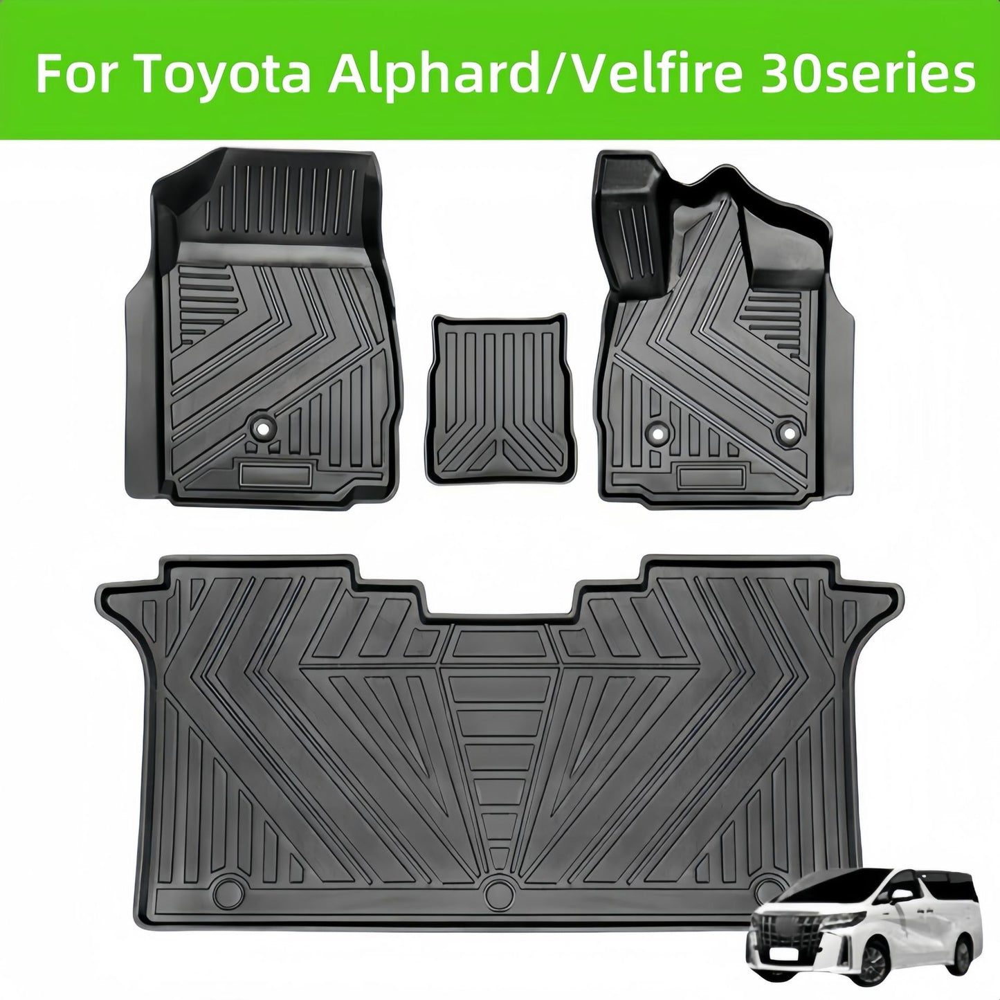 For Toyota  Alphard/Velfire 30series RHD 3D Carpet TPE Car Floor Mat