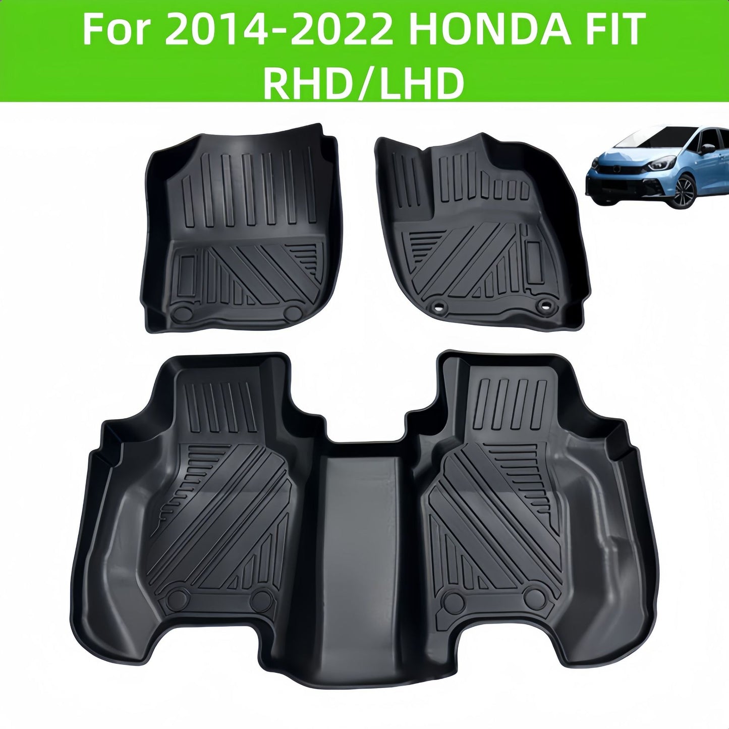 For 2014-2022 Honda FIT LHD/RHD Waterproof Carpet TPE Car Floor Mat