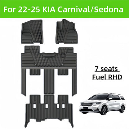 For 2022- 2025 KIA Carnival/Sedona RHD TPE Car Floor Mat/Rear Trunk Mat