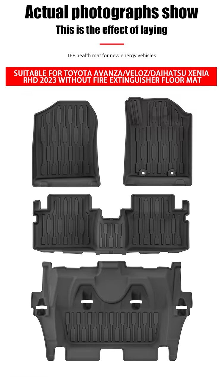 For 2023 Avanza/Veloz/Daihatsu Xenia RHD 3D TPE Car Floor Mat