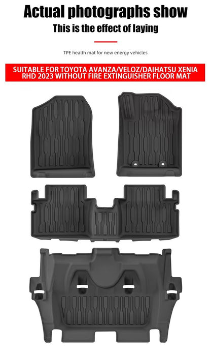 For 2023 Avanza/Veloz/Daihatsu Xenia RHD 3D TPE Car Floor Mat