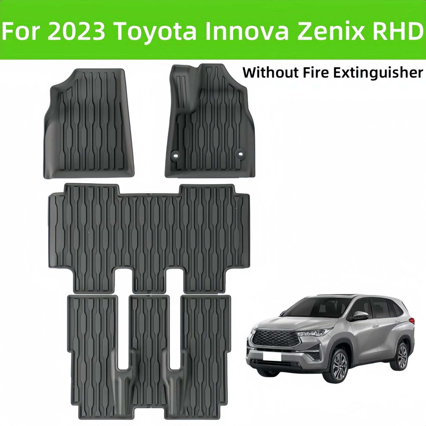 For 2023 Toyota Innova Zenix RHD Without Extinguisher TPE Car Floor Mat