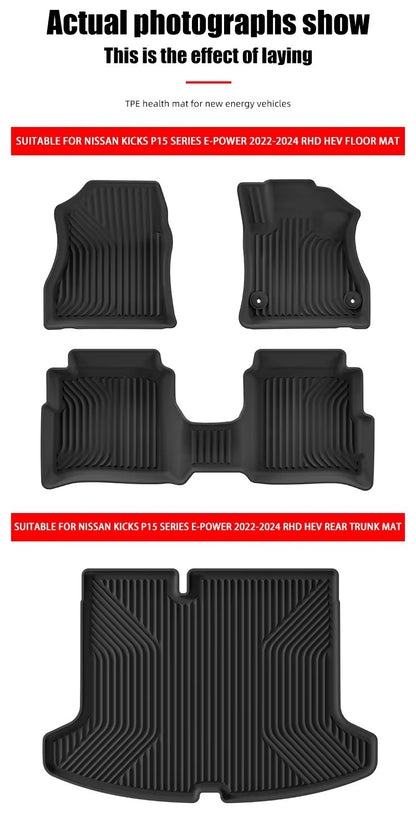 For 2022-2024 Nissan Kicks P15 Series E-Power HEV RHD TPE Car Floor Mat