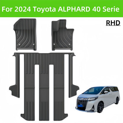 For 2024 Toyota ALPHARD 40Serie RHD TPE Car Floor Mat/Rear Trunk Mat