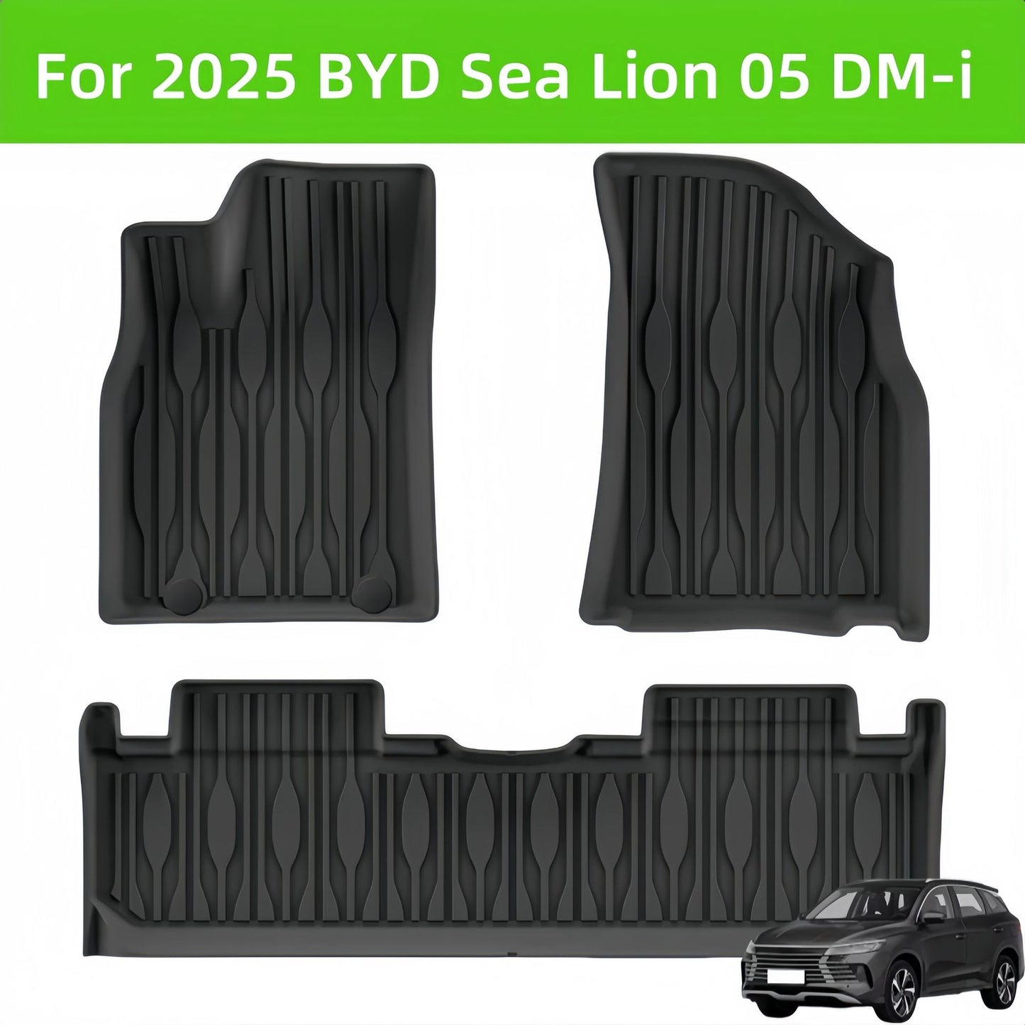 For 2025 BYD Sea Lion 05 DM-i TPE Car Floor Mat/Rear Trunk Mat