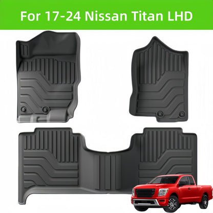 For 2017-2024 Nissa Titan TPE Car Floor Mat/Rear Bucket Mat