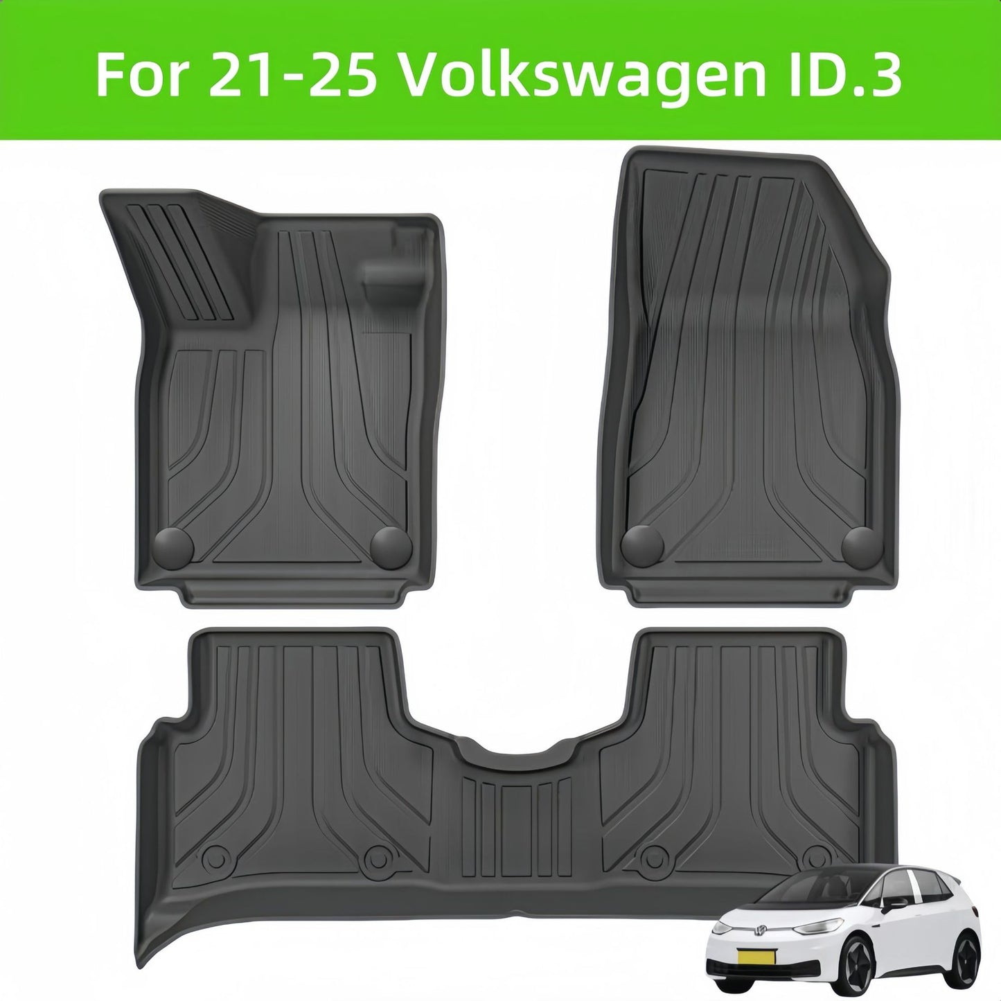 For 21-25 Volkswage ID.3 TPE 3D Car Floor Mat/Rear Trunk Mat