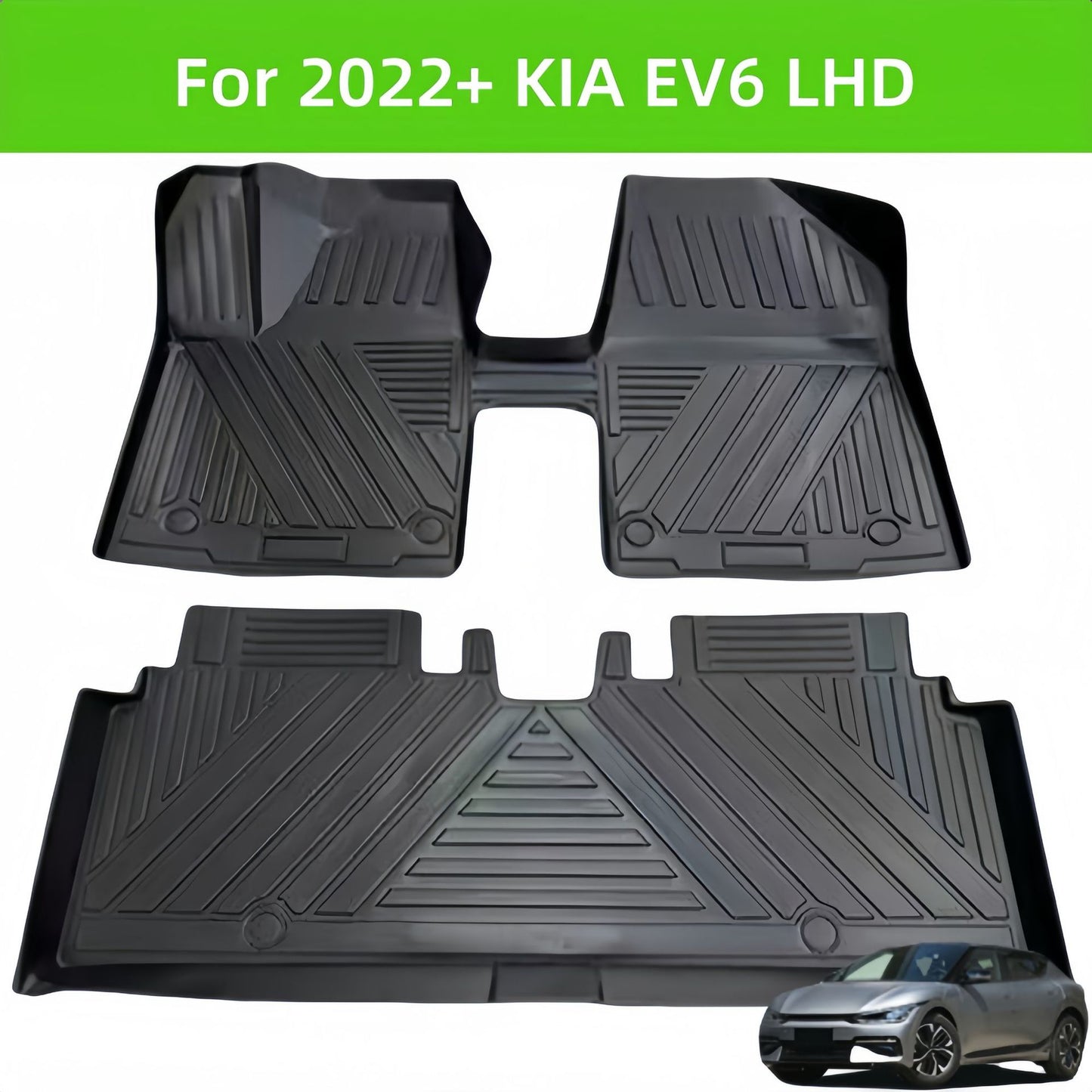 For 2022 KIA EV6 LHD Waterproof 3DCarpet TPE Car Floor Mat