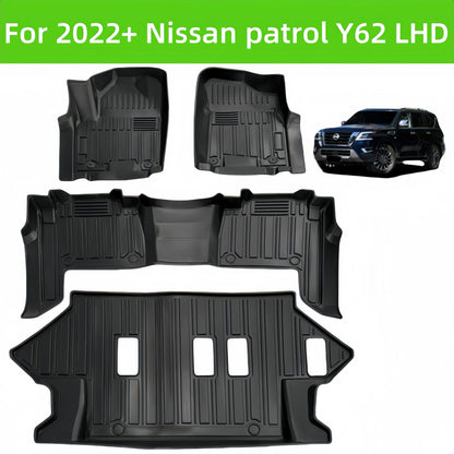 For 2022 Nissan Patrol Y62 LHD 3D Carpet TPE Car Floor Mat