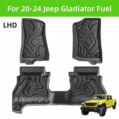 For 2020-2024 Jeep Gladiator Fuel TPE Car Floor Mat/Rear Bucket Mat